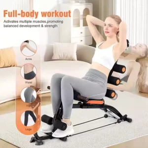 Foldable abdominal exercise benchï¼Adjustable sit-up machine with leg locking device Home gym core trainer, for training abdomina