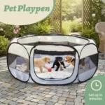 Foldable Portable Small Animal Playpen with Cover Indoor/Outdoor Enclosure for Chicks Puppies Kittens & Other Small Pets