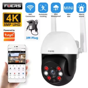 Fuers 5MP 8MP 10MP IP Camera Outdoor Home Security works withTuya Smart Auto Tracking Human Detect Camera WIFI CCTV Surveillance