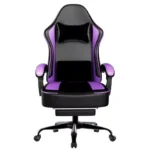 Gaming Chair with Pocket Spring Cushion and Footrest, Ergonomic Computer Chair for Adults, Breathable PU Leather Game Chair, Adj