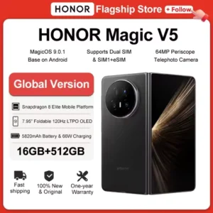 Global Version HONOR Magic V5 5G Smartphone Snapdragon 8 Elite 7.95" Foldable OLED 5820mAh Battery Support 66W SuperCharge eSIM