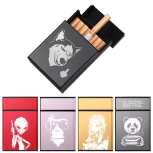Gold Red Gray Interesting Humorous Plastic Portable Cute Cigarette Case Custom LOGO Storage Box Smoking Gift For Man