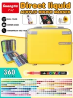 Guangna 360 Color Acrylic Marker Set with Travel Case | Professional Paint Pens for Artists, Canvas, Rock Painting