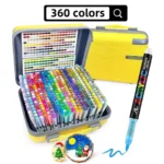 GUANGNA 360 Colors Direct-liquid Acrylic Paint Pens Brush Marker Pen for Rock Painting Stone Ceramic DIY Art Supplies Stationery