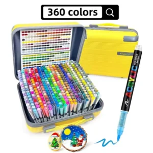 GUANGNA 360 Colors Direct-liquid Acrylic Paint Pens Brush Marker Pen for Rock Painting Stone Ceramic DIY Art Supplies Stationery