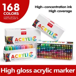 GuangNa 586 Straight Liquid High-gloss Acrylic Marker Pen 72/168 Color Art Painting Graffiti Manual Neutral Pen Large Capacity