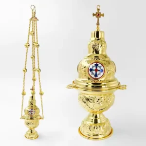 Hanging Orthodox Incense Burner with Bells Gold Swinging Catholic Church Supplies 26 Inch Chains with 24 Bell ÐÐ°Ð´Ð¸Ð»Ð¾ "ÐÑÐµÑÑ"