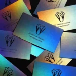 Holographic Foil Custom business card Black card hollowing Design and Print black card stock foil silver foil cal Luxurious