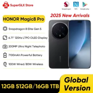 HONOR Magic8 Pro Global Version 5G AI Smartphone Snapdragon 8 Elite Gen 5 6.71''120Hz OLED Screen 200MP Cameras 100W SuperCharge