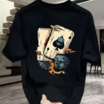 Hot selling new men's poker dice print pattern round neck breathable T-shirt outdoor skin friendly casual top