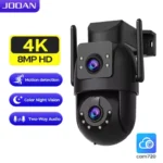 JOOAN 4K 2K Wifi PTZ Camera Outdoor Dual Lens Dual Screen 5X Digital Zoom IP Camera Auto Tracking Audio Video Surveillance