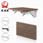 KAK 2pcs Folding Shelf Bracket Heavy Duty Stainless Steel Collapsible Shelf Bracket Hardware for Table Work RV Car Saving Space