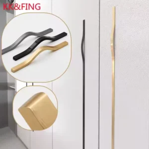 KK&FING Simple Aluminum Alloy Gold Brushed Furniture Cabinet Door Handle Wardrobe Cupboard Door Drawer Handle Furniture Hardware