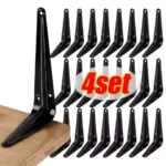L-Shaped Triangular Shelf Bracket Heavy Duty Wall Mounted Joint Angle Brackets For Floating Shelves Furniture Hardware Tools