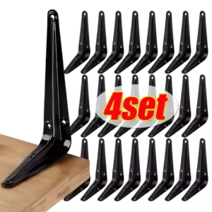 L-Shaped Triangular Shelf Bracket Heavy Duty Wall Mounted Joint Angle Brackets For Floating Shelves Furniture Hardware Tools
