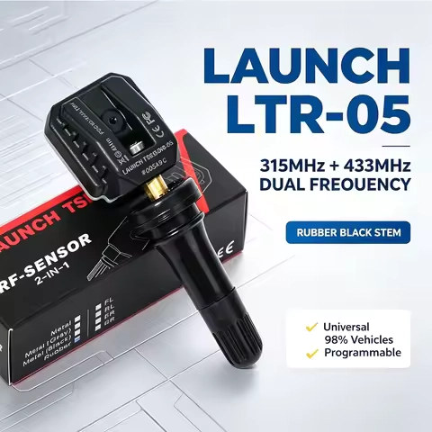 LAUNCH LTR-05 TPMS Sensor 315/433MHz Dual Frequency Universal Programmable Tire Pressure Monitor System Replacement for Car SUV