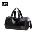 LEE High Quality Waterproof Leather Travel Duffel Bag Dry Wet Shoe Compartment Large Training Luggage Fitness Bag for Women Man