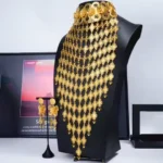 Light & Fit Floral Necklace & Earring Set Ethnic Retro Court For Women 24K Gold AU999, comfortable to wear without burden