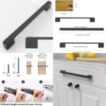 Matte Black Cabinet Pulls 10-Pack, 7.5 Inch Centers, Kitchen Hardware, Modern Handles for Cabinets