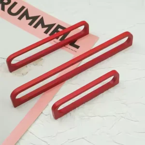 Matte Red Cabinet Handles Simple Bedroom Wardrobe Pulls Kitchen Cupboard Door Knobs Modern Zinc Alloy Furniture Hardware