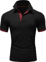 Men's Solid Color Short Sleeve T-Shirt Collar Polo Comfortable Breathable Fashion Basic Fit for Spring/Summer
