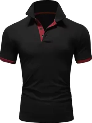 Men's Solid Color Short Sleeve T-Shirt Collar Polo Comfortable Breathable Fashion Basic Fit for Spring/Summer