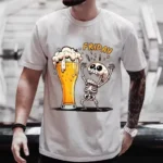 Men's Summer Beer T-Shirts Funny 3D Skull Print T Shirt For Man Fashion New Oversized T-shirt Casual O-neck Short Sleeve Tops