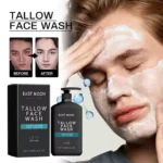 Men's Tallow Facial Cleanser Lotion Remove Acne Blackhead Prevent Clogged Pores Oil Controll Exfoliator Refreshing Facial Cleani