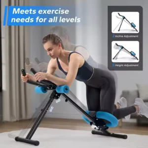 MERACH Ab Machine Adjustable Trainer Workout Foldable Knee Protection Abdominal Exercise Machine Core Ab Exercise System Trainer