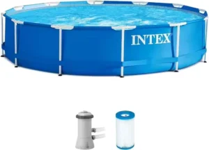 Metal Frame Above Ground Swimming Pool Set: 12ft x 30in â Includes 530 GPH Cartridge Filter Pump â Puncture-Resistant Material