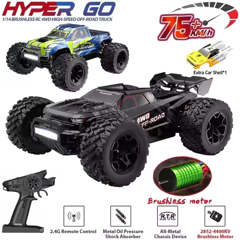 MJX Hyper Go 14207 14208 1/14 4WD RC Car 75KM/H OR 65KM/H Brushless RC Racing Car Remote Control Cars Off-Road Truck Toys
