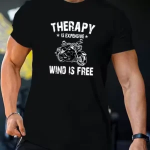 Motorcycle Graphic T-Shirt for Men,Ultra-Casual Short Sleeve Design,Perfect for Summer Riding Adventures with Vibrant Print Tees