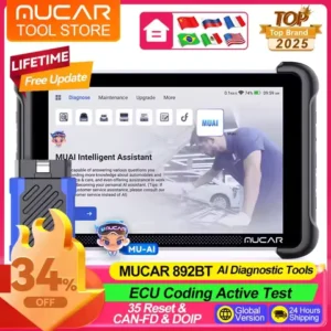 MUCAR 892BT Professional Diagnostic Tools CANFD DOIP ECU Coding 35 Resets Lifetime Free Update Full System OBD2 Scanner VS 689BT