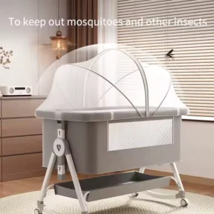 Multifunctional Baby Crib: Attaches to Adult Bed, Converts to Cradle, Adjustable HeightâSuitable for Newborns to 3-Year-Olds