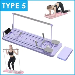 MultiFunctional Pilates Board Abs Abdominal Exercise Board Fitness Resistance Bands Rebound Leg Arm Back Train For Home Office