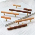 Natural Wood Cabinet Handles Kitchen Door Handle Wooden Cupboard Handles Drawer Knobs Wardrobe Handle for Furniture Hardware