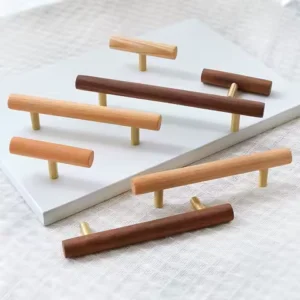 Natural Wood Cabinet Handles Kitchen Door Handle Wooden Cupboard Handles Drawer Knobs Wardrobe Handle for Furniture Hardware