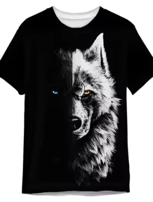 New Bear Wolf 3D T-Shirt For Man Animal Pattern Men's Print Streetwear Short Sleeve T Shirts Oversized Harajuku Tees Tops Clot