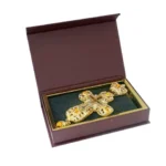 New Newest Luxury Orthodox Ceremonies Greek Design Jesus Crucifix Image Gold Pectoral Cross with Alloy Chain of Spiritual Gift