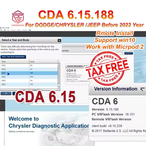 Newest CDA 6 CDA 6.15.188 Engineering Software Work with MicroPod 2 II for FLASH Downloader AND VIN EDITING for DODGE/CHRYSLE