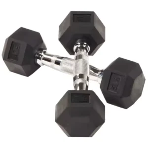 Non-Slip Grip Dumbbell, Rubber Hex, 5 lbs, 2 Count,Easy to store and carry