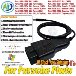 OBD2 USB Scanner For Porsche Piwis Compatible With Windows XP Durametric Software Auto ECU OBD2 Scanner Tool For Prosche vehicle