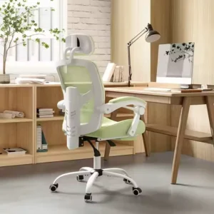 Office Computer Desk Chair, Ergonomic High-Back Mesh Rolling Work Swivel Chairs with Wheels, Green