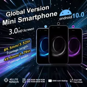 ONEMYTH XS16 Blue Mini Smartphone 3-inch | 4G Dual SIM Dual Standby | 3+64GB Memory | Play Store Facial Recognition Small Phone
