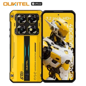 OUKITEL WP60 10000mAh Rugged Phone 7.2â HD+ Display 48GB(16+32) +512GB MTK 7025 Smartphone Android 15, 108MP Camera, NFC, 120Hz