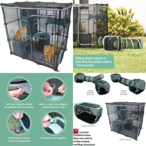 Outdoor Catio Furniture and Play Kit for Cats - Ultimate Mega Set