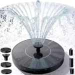 Outdoor Solar Fountain Pump with 6 Nozzles Bird Bath Water Fountain for Courtyard Garden Pool Pond Fish Tank Aquarium Decor