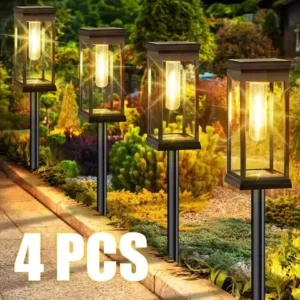 Outdoor Solar Path Lights Waterproof Garden Lighting for Patio Lawn Walkways Driveways Warm Landscape Lights
