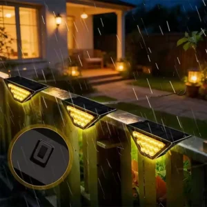 Outdoor Stair Light Solar Step Lights IP65 Waterproof with 15 Bright LEDs, 3000K Warm White, Auto On/Off, Triangular Design