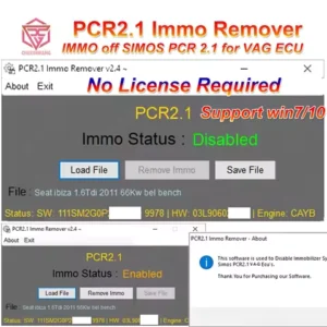 PCR2.1 PCR 2.1 Immo Remover Software V2.4 Unlimited Verison IMMO OFF Fix SIMOS for VAG ECU No Checksum Correction